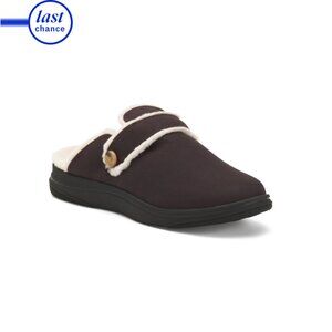 CLARKS Plum Wide Breeze Cross Cozy Comfort Slide On Shoes